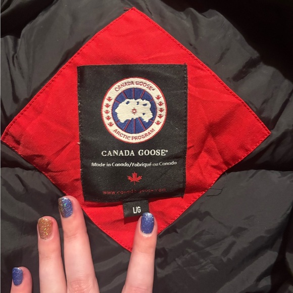 Canada Goose Red Kids Puffer Jacket with Fur Hood - Picture 6 of 8